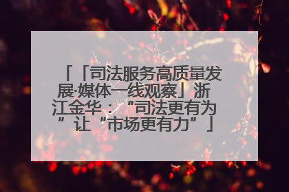 「司法服务高质量发展·媒体一线观察」浙江金华：“司法更有为”让“市场更有力”