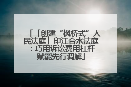 「创建“枫桥式”人民法庭」印江合水法庭：巧用诉讼费用杠杆 赋能先行调解