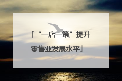 “一店一策”提升零售业发展水平