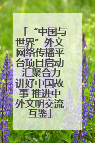 “中国与世界”外文网络传播平台项目启动 汇聚合力讲好中国故事 推进中外文明交流互鉴