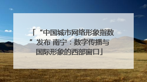 “中国城市网络形象指数”发布 南宁：数字传播与国际形象的西部窗口