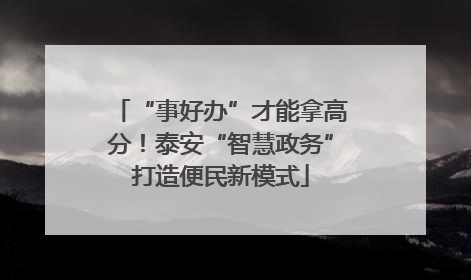 “事好办”才能拿高分！泰安“智慧政务”打造便民新模式