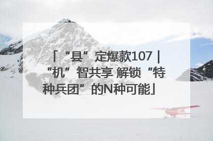 “县”定爆款107｜“机”智共享 解锁“特种兵团”的N种可能