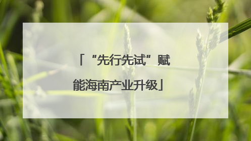 “先行先试”赋能海南产业升级