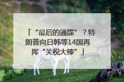 “最后的通牒”？特朗普向日韩等14国再挥“关税大棒”