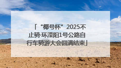 “椰号杯”2025不止骑·环溧阳1号公路自行车骑游大会圆满结束