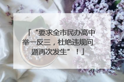 “要求全市民办高中举一反三，杜绝违规问题再次发生”！