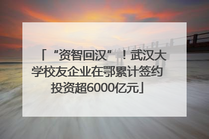 “资智回汉”！武汉大学校友企业在鄂累计签约投资超6000亿元
