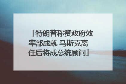 特朗普称赞政府效率部成就 马斯克离任后将成总统顾问