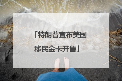特朗普宣布美国移民金卡开售