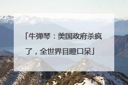 牛弹琴：美国政府杀疯了，全世界目瞪口呆