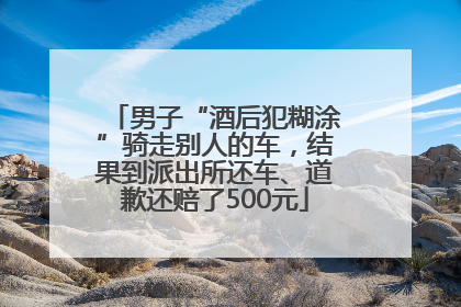男子“酒后犯糊涂”骑走别人的车，结果到派出所还车、道歉还赔了500元