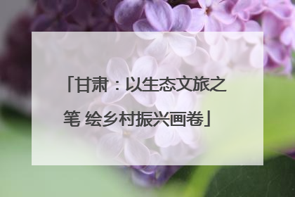 甘肃：以生态文旅之笔 绘乡村振兴画卷
