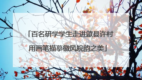 百名研学学生走进歙县许村 用画笔描摹徽风皖韵之美