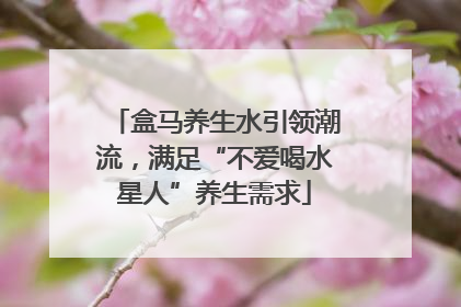 盒马养生水引领潮流，满足“不爱喝水星人”养生需求