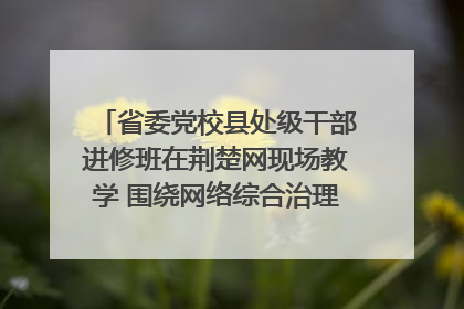 省委党校县处级干部进修班在荆楚网现场教学 围绕网络综合治理工作展开交流