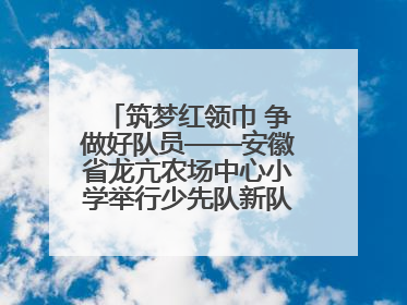 筑梦红领巾 争做好队员——安徽省龙亢农场中心小学举行少先队新队员入队仪式