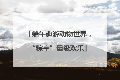 端午趣游动物世界，“粽享”量级欢乐