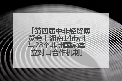第四届中非经贸博览会丨湖南14市州与28个非洲国家建立对口合作机制