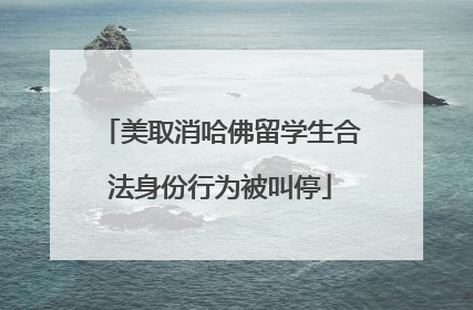 美取消哈佛留学生合法身份行为被叫停