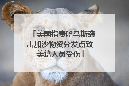 美国指责哈马斯袭击加沙物资分发点致美籍人员受伤