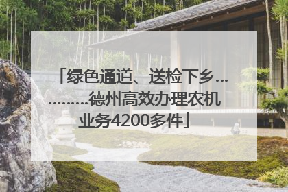 绿色通道、送检下乡…………德州高效办理农机业务4200多件