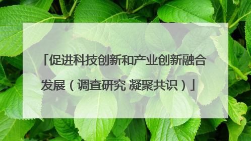 促进科技创新和产业创新融合发展（调查研究 凝聚共识）