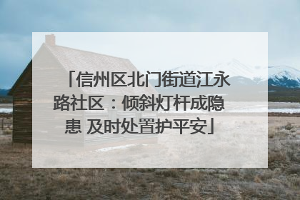 信州区北门街道江永路社区：倾斜灯杆成隐患 及时处置护平安