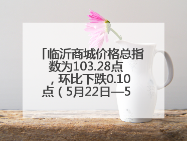 临沂商城价格总指数为103.28点，环比下跌0.10点（5月22日—5月28日）