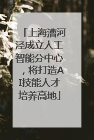 上海漕河泾成立人工智能分中心，将打造AI技能人才培养高地