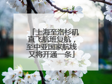 上海至洛杉矶直飞航班复航，至中亚国家航线又将开通一条