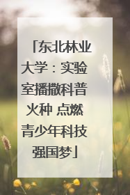 东北林业大学:实验室播撒科普火种 点燃青少年科技强国梦