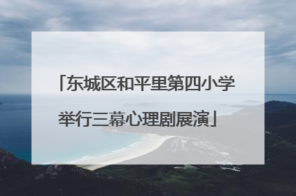 东城区和平里第四小学举行三幕心理剧展演