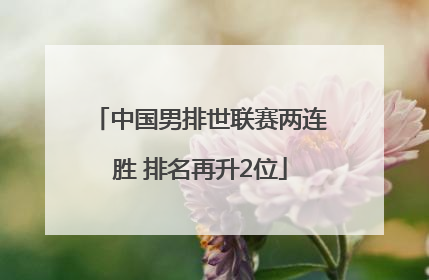 中国男排世联赛两连胜 排名再升2位