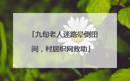 九旬老人迷路晕倒田间，村居织网救助