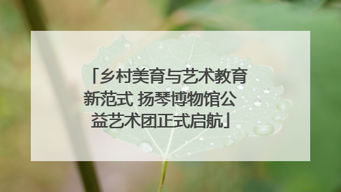 乡村美育与艺术教育新范式 扬琴博物馆公益艺术团正式启航