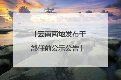云南两地发布干部任前公示公告