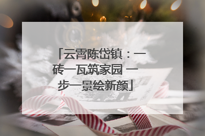 云霄陈岱镇：一砖一瓦筑家园 一步一景绘新颜
