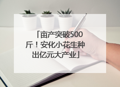 亩产突破500斤！安化小花生种出亿元大产业