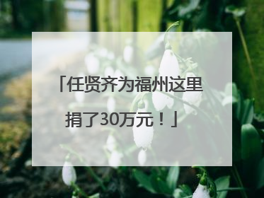 任贤齐为福州这里捐了30万元！