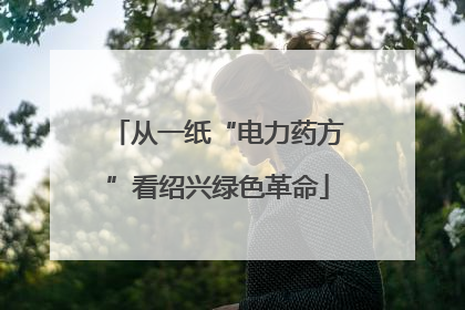从一纸“电力药方”看绍兴绿色革命