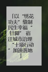 以“绣花功夫”缝制民生幸福“针脚” 宿迁城市治理“十项行动”加速落地