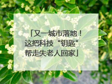 又一城市落地！这把科技“钥匙”帮走失老人回家