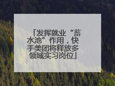 发挥就业“蓄水池”作用，快手美团将释放多领域实习岗位