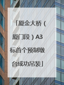 厦金大桥（厦门段）A3标首个预制墩台成功吊装