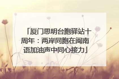 厦门思明台胞驿站十周年：两岸同胞在闽南语加油声中同心接力