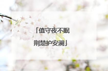 值守夜不眠 荆楚护安澜