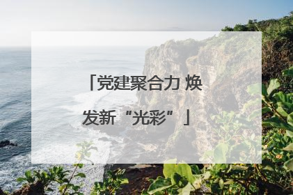 党建聚合力 焕发新“光彩”