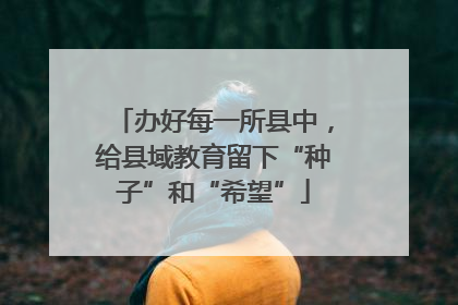 办好每一所县中，给县域教育留下“种子”和“希望”