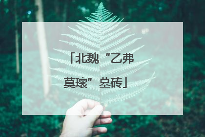 北魏“乙弗莫瓌”墓砖